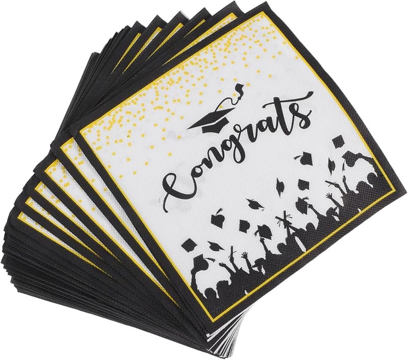 مناديل حفلة التخرج 100 قطعة مناديل سميكة ماصة للمشروبات والمقبلات والحلويات - Image 1